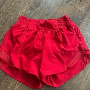 Lululemon Hotty Hot Shorts Red 4 inches